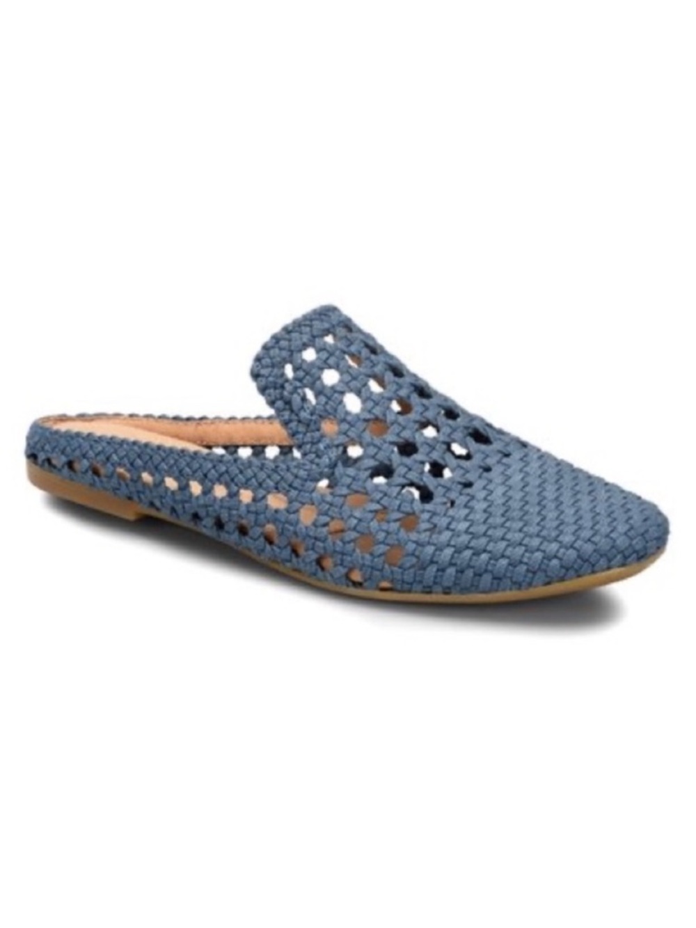 BORN Cameo Comfort Woven Mules Flats Size 7 Denim Blue Slip On